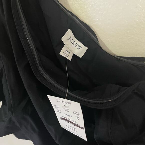 J Crew One Shoulder Flowy Fashion Trendy Belted Midi Dress US Women's 8P New - Picture 6 of 7